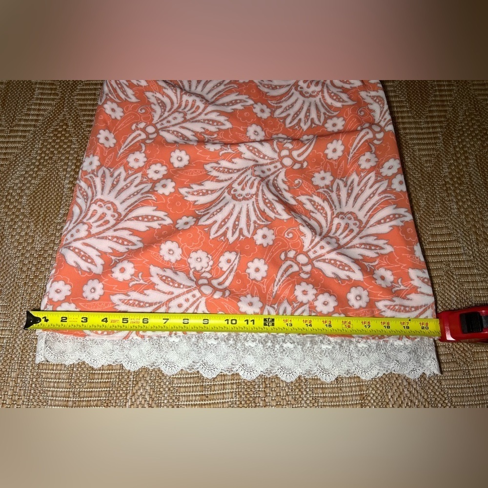 Ann Taylor Loft Coral Paisley Floral Print Lace Trim Halter Dress,Size 0,NWT - Picture 7 of 12